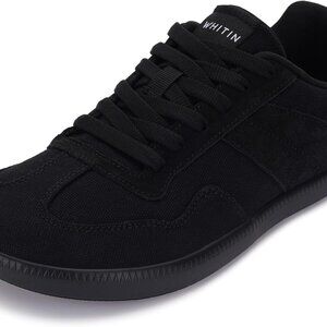 Women's Canvas Sneakers Wide Feather Casual Shoes Zero Drop Sole Size 10